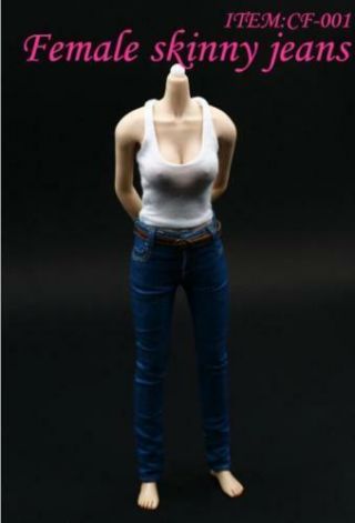 1/6 Female Tank Top Vest Skinny Jeans Pants Set For Phicen Hot Toys Figure ❶USA❶ 3
