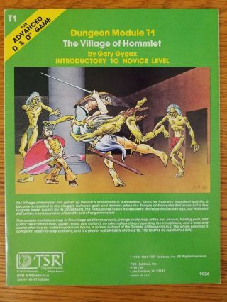 The Village Of Hommlet: T1 Advanced Dungeons & Dragons 1st Edition