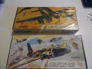 2 Airfix - 72 Model Airplane Wellington B Iii Junkers Ju 88 A - 4 Complete With Deca
