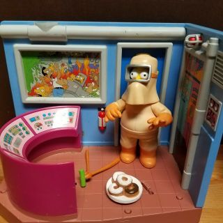 " Nuclear Power Plant " Simpsons Interactive Playset W/ Radioactive Homer (2001)