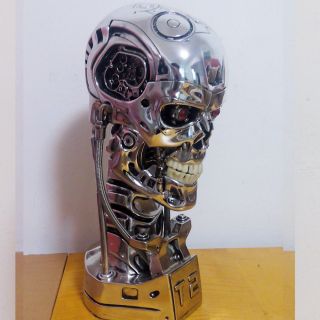 Terminator Arnold T2 T800 Endoskeleton Skull Resin Statue Bust LED 5