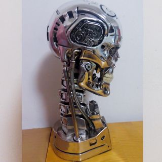 Terminator Arnold T2 T800 Endoskeleton Skull Resin Statue Bust LED 6
