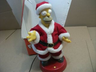 The Simpsons Large Talking And Dancing Homer Simpson Santa 2002 Gemmy Christmas,