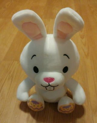 Hallmark White Bunny Plush Stuffed Animal Easter Egg Feet Green Bow 11 " Euc