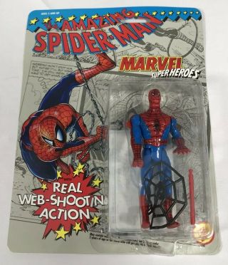 Marvel Comics Spider - Man W/ Real Web Shooting Action Action Figure 1991 Moc