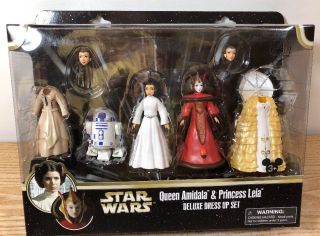 Disney Star Wars Queen Amidala & Princess Leia Deluxe Dress Up Poly Pocket Clip