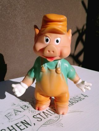 Three Little Pigs Walt Disney Vintage Rubber Toy Doll Biserka Yugoslavia 7 1/2
