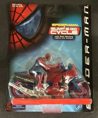 Rare Spider - Man Movie 2001 Bump N Go Motorcycle Nip