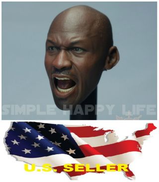 1/6 Michael Jordan Head Sculpt 2.  0 Fit Hot Toys Enterbay Body ❶❶us Seller❶❶