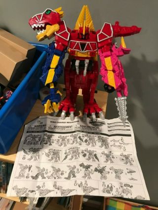 2015 Mmpr Mighty Morphin Power Rangers Dino Charge Megazord Deluxe Zord W/ Instr