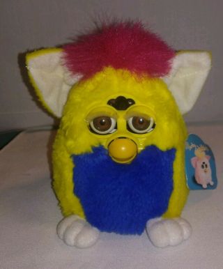 1999 Furby Babies 70 - 940 Tiger Electronics Hasbro Yellow Blue Red Brown Eyes