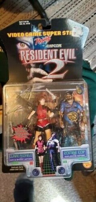 Claire Redfield & Zombie Cop Resident Evil 2 Capcom Toy Biz 1998 Moc