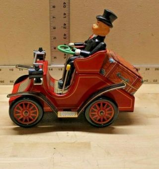 Vintage Trade Mark Modern Toys Battery Operated Tin Car With Driver