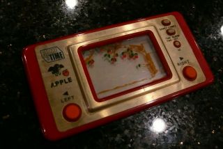 Game Time Apple Vintage Electronic Handheld Video Game And Watch ✨tested✨