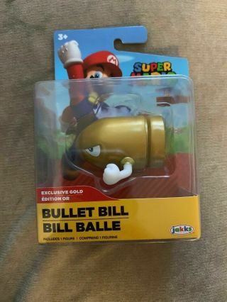 Authentic World Of Nintendo 2.  5 " Figure Gold Bullet Bill Walgreen 