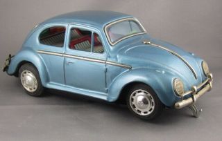 Vintage 1960s Taiyo Japan Tin Volkswagen Vw Beetle Battery Operated Beauty
