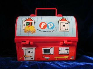 Vintage 1962 Fisher Price Toy Barn Lunch Box & Thermos Set 549