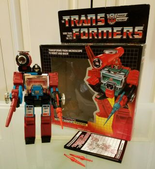 Transformers G1 - Autobot Scientist Perceptor Microscope,  Box (hasbro 1985) (gs)