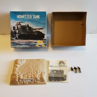 Vintage Aurora M - 109 Howitzer Tank Model Kit Box,  Instructions,  Figures & Base