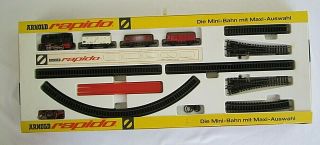 N Scale Arnold Rapido Vintage Train Set Complete,  0 - 6 - 0 Tank Loco,  Cars,  Track