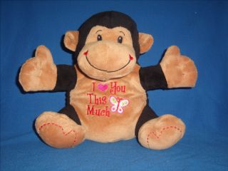 Dan Dee Brown & Tan Monkey I Love You This Much 12 " Plush
