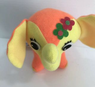 Vintage Fair Carnival Prize Toy Plush Stuffed Animal Fun Farm Orange Elephant