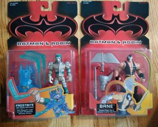 Batman And Robin Movie 2 Action Figures Frostbite Bane 1997 Kenner