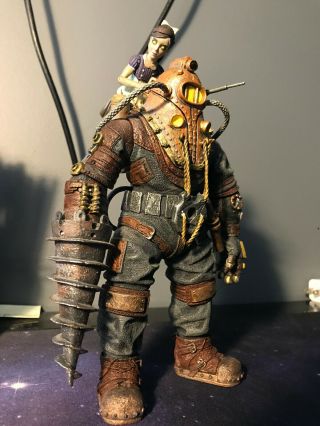 NECA 2009 Bioshock 2 Subject Delta Big Daddy & Little Sister Action Figure Loose 2