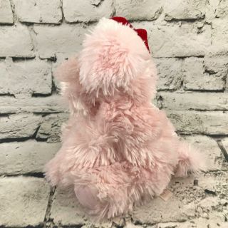 Dan Dee Collectors Choice Yorkie Christmas Plush Pink Puppy Wearing Santa Cap 3