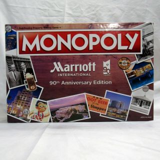 Marriott International Monopoly Board Game 90th Anniversary Open Parts