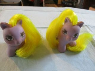 Vintage My Little Pony G1 Bootsie And Tootsie Teeny Tiny Baby Ponies 1989