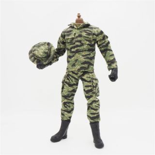 1/6 Scale Uniforms Coveralls Suit Jacket Tiger Camo,  Cap Hat B005 Action Figure