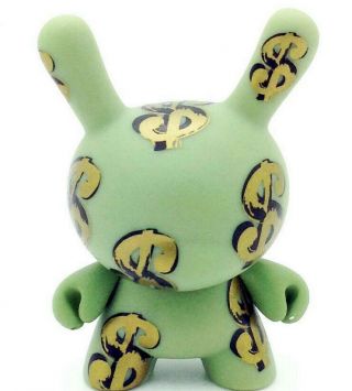 Andy Warhol Series 1 Dunny Case Exclusive Gold Dollar Signs Kidrobot Figure