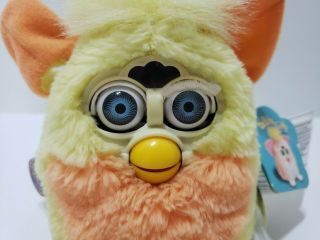 Vintage 1999 Yellow Orange Baby Furby With Tags 3