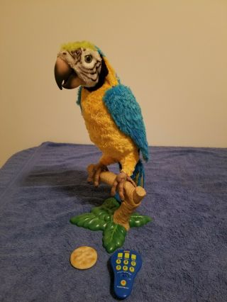Hasbro Furreal Squawkers Mccaw Talking Parrot W/ Remote Perch & Cracker