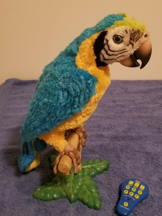 Hasbro Furreal Squawkers McCaw Talking Parrot w/ Remote Perch & Cracker 7