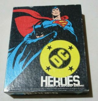 Dc Heroes Role Playing Game 1989 Superman 75 Cards 2 Dice The Legend Continues