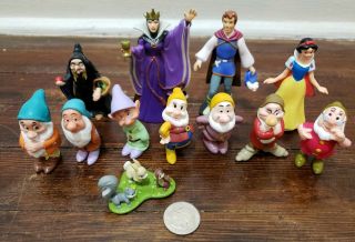Disney Store Snow White And The Seven Dwarfs Figures,  Pvc Set,  Cake Toppers Toys