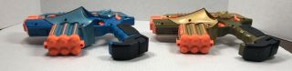 2 Tiger Nerf Phoenix LTX Lazer Tag Guns Blue Gold Laser EUC Blaster Toy 8