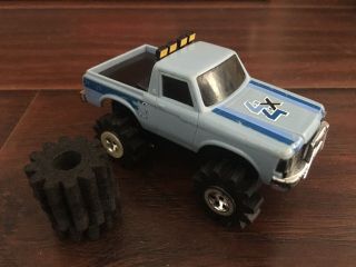Schaper Stomper 4x4 Blue Chevy Luv Truck.  With Lights,  4 Foam Tires