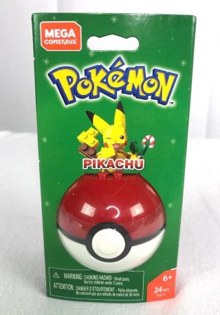 Mega Construx Pokemon Holiday Pikachu Poke Ball 5 Green 1 Red 1 Spinarak 3