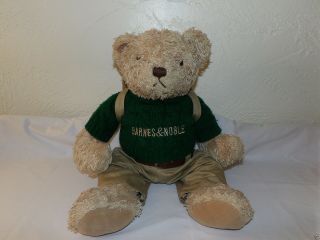 Large 20 " Barnes & Noble Plush Tan Teddy Bear With Sweater Pants Belt Backpack