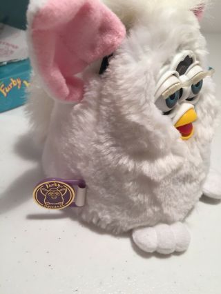 Furby Babies Electronic White Pink Ears Model 70 - 940 1999 No Power 2