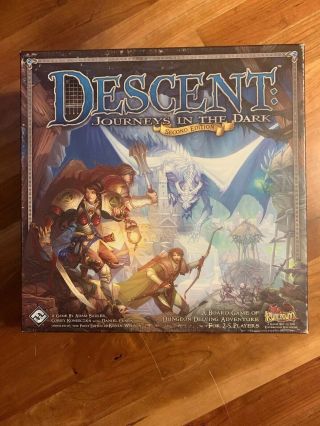 Descent 2nd Edition: Journeys In The Dark Board Game.  Fantasy Flight.  Sleeved.