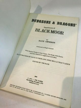 1979 TSR Dungeons And Dragons Blackmoor Supplement II 3