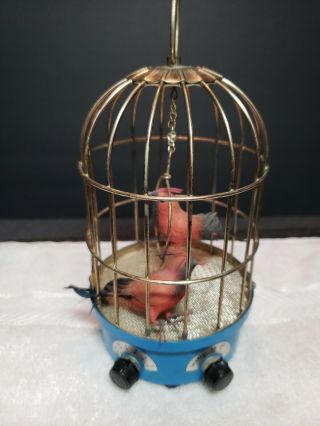 Vintage Made In Japan Battery Operated Singing Bird Cage Musical