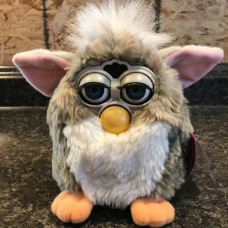 1998 FURBY Model 70 - 800 Tiger Electronics Blue Eyes,  Pink Gray LIVELY RARE 2