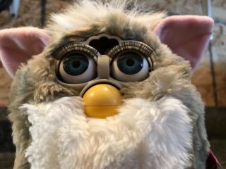 1998 FURBY Model 70 - 800 Tiger Electronics Blue Eyes,  Pink Gray LIVELY RARE 3