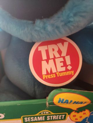VINTAGE 1997 Tyco Seasame Street Tickle Me Cookie Monster Plush Toy 3