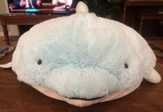 Large Full Size My Pillow Pets Dolphin Soft Plush Stuffed Animal Doll Blue